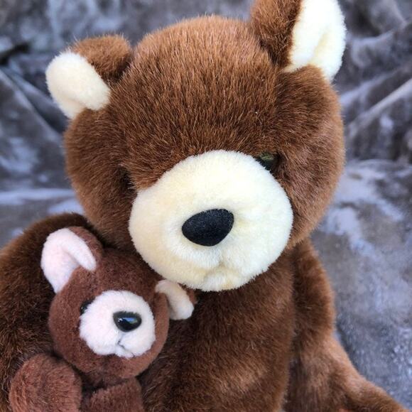 Ganz Bear Pals Plush Bear Vintage 1999 Mom Cub Brown Stuffed Animal Toy RARE - Picture 10 of 11